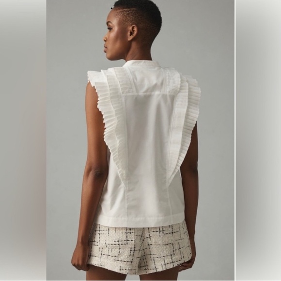 Maeve sleeveless ruffled blouse size L - Picture 3 of 15